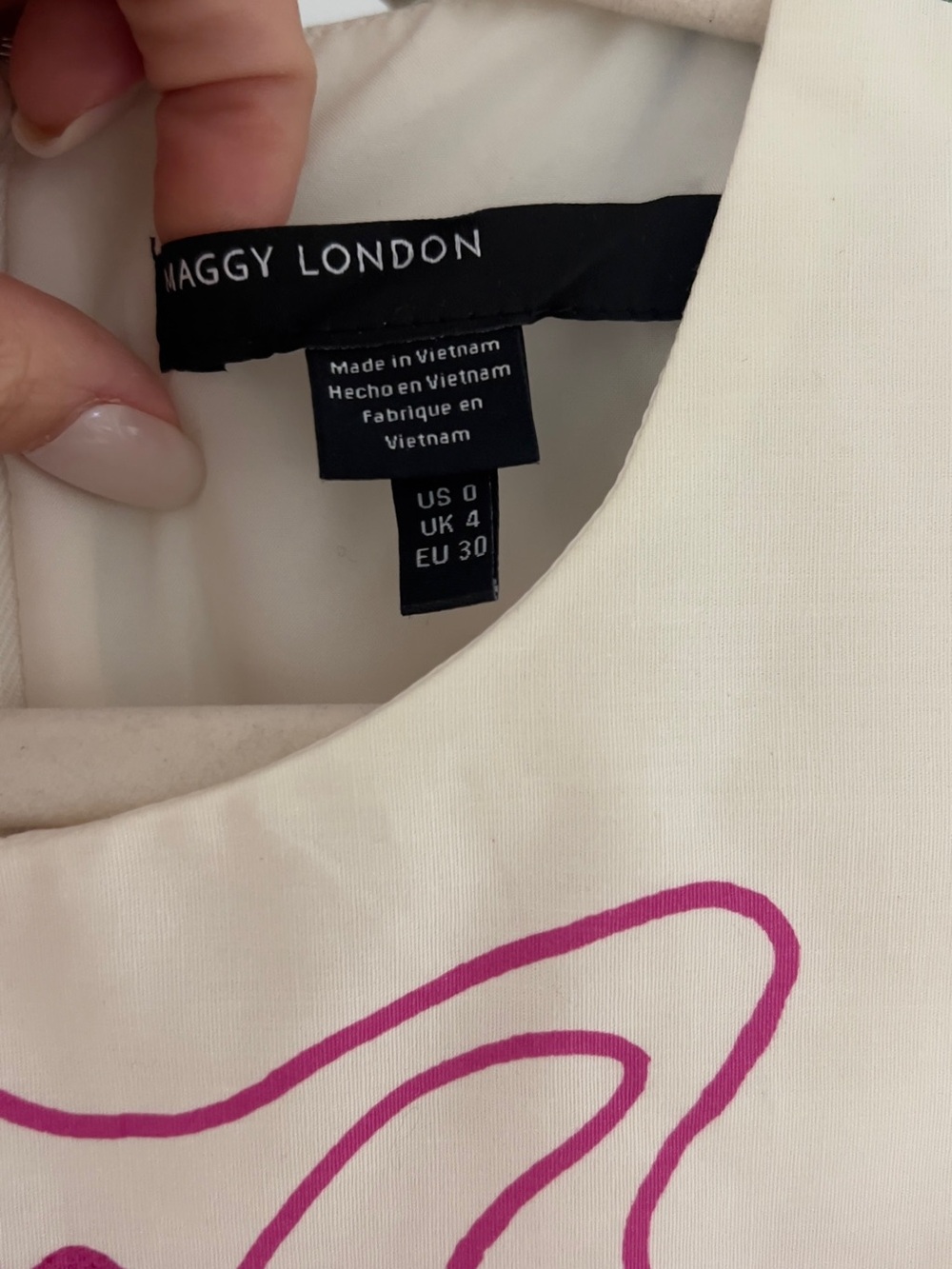 Maggy London Honor White Mini Dress with Multicolor Floral Print - NWT - Picture 10 of 13